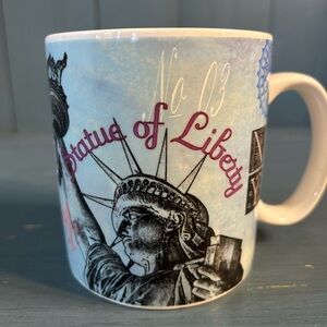 Barnes & Noble Statue of Liberty Mug - Light Blue and Pink Accents | 16 Oz.